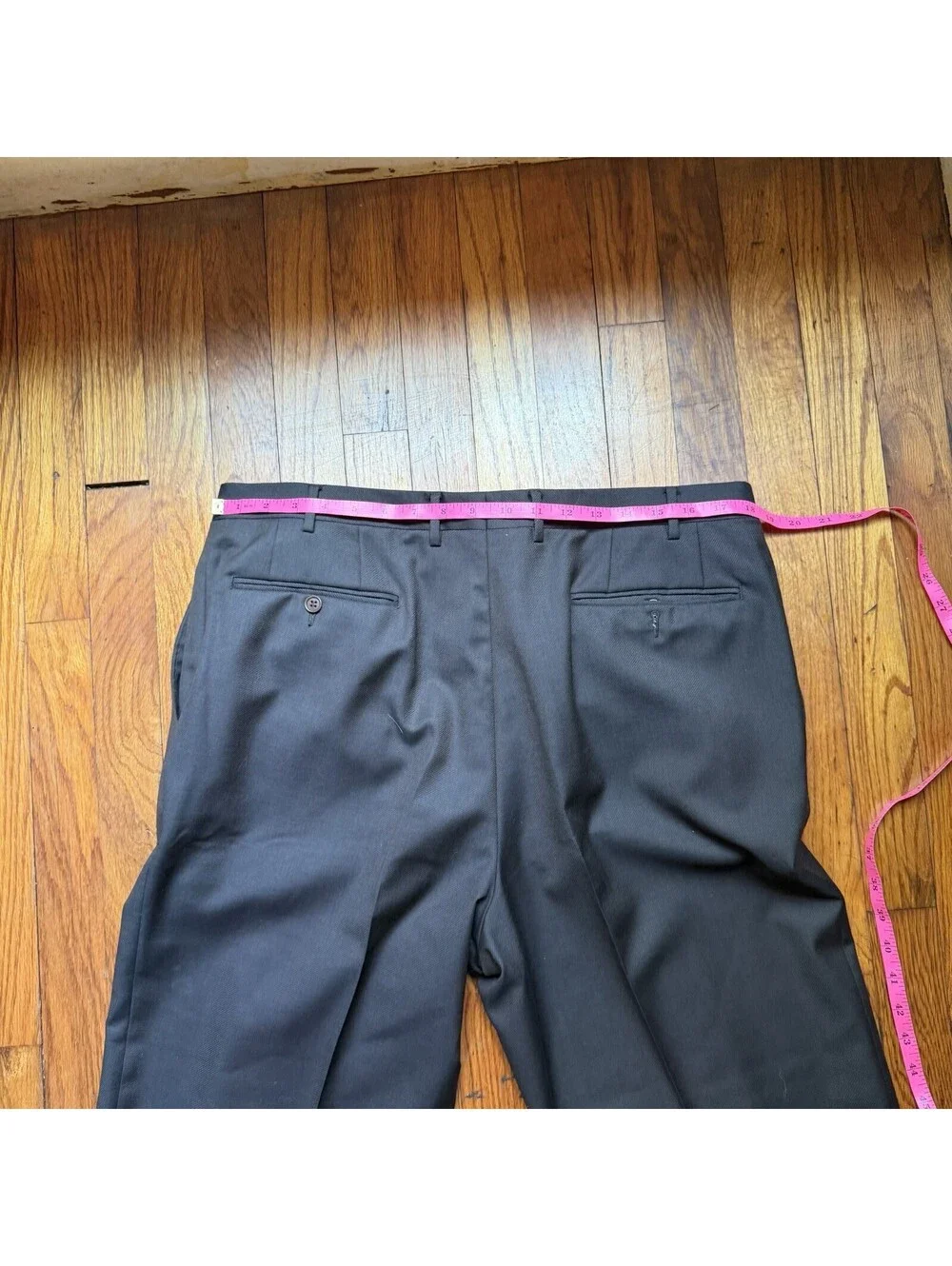 Canali Dress Pants Mens 38x30 Brown Wool Flat Front Straight Leg Trousers Italy